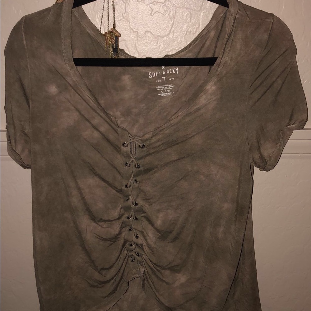 American eagle lace up shirt